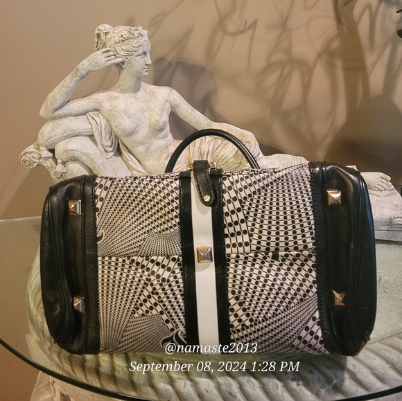 L.A.M.B. Gwen Stefani Samburu Speedy Satchel Leather Canvas Designer Celeb #33 - Picture 10 of 17